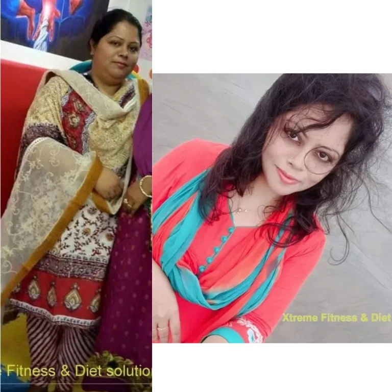 Before and after photo of an Xtreme Fitness & Diet Solution client