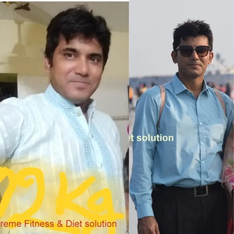 Before and after photo of an Xtreme Fitness & Diet Solution client