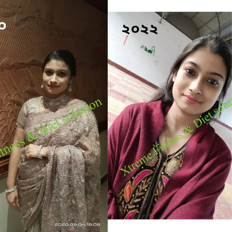 Before and after photo of an Xtreme Fitness & Diet Solution client