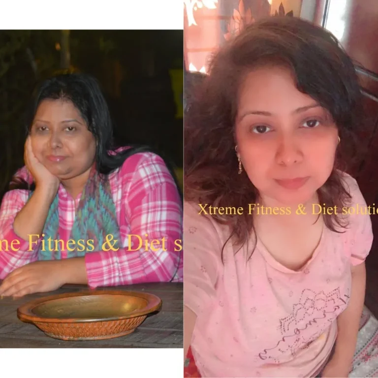 Before and after photo of an Xtreme Fitness & Diet Solution client