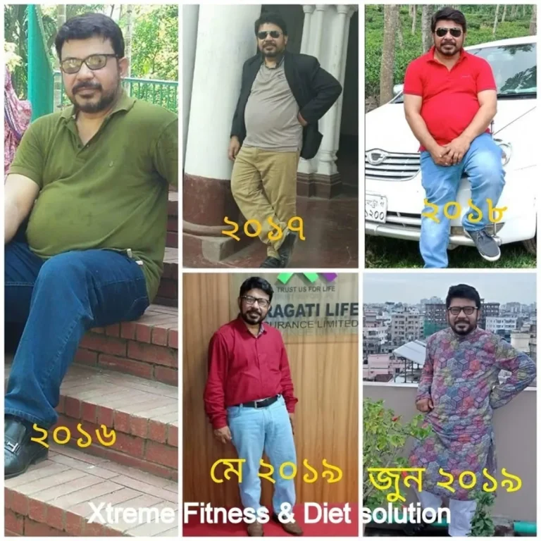 Before and after photo of an Xtreme Fitness & Diet Solution client