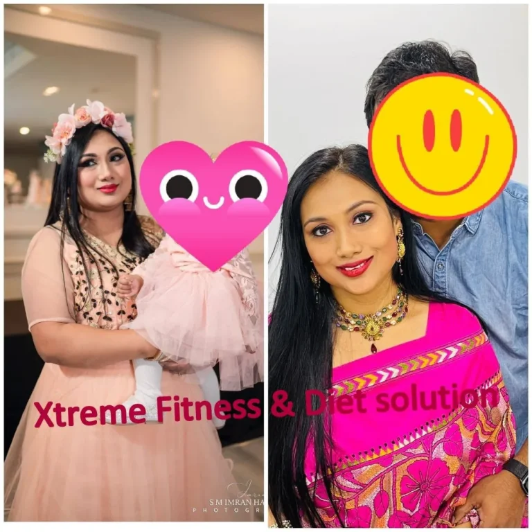 Before and after photo of an Xtreme Fitness & Diet Solution client