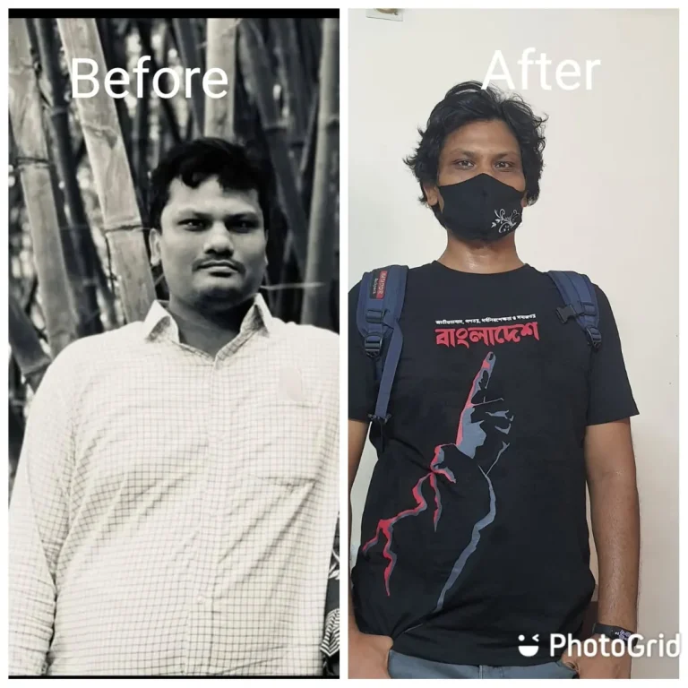 Before and after photo of an Xtreme Fitness & Diet Solution client