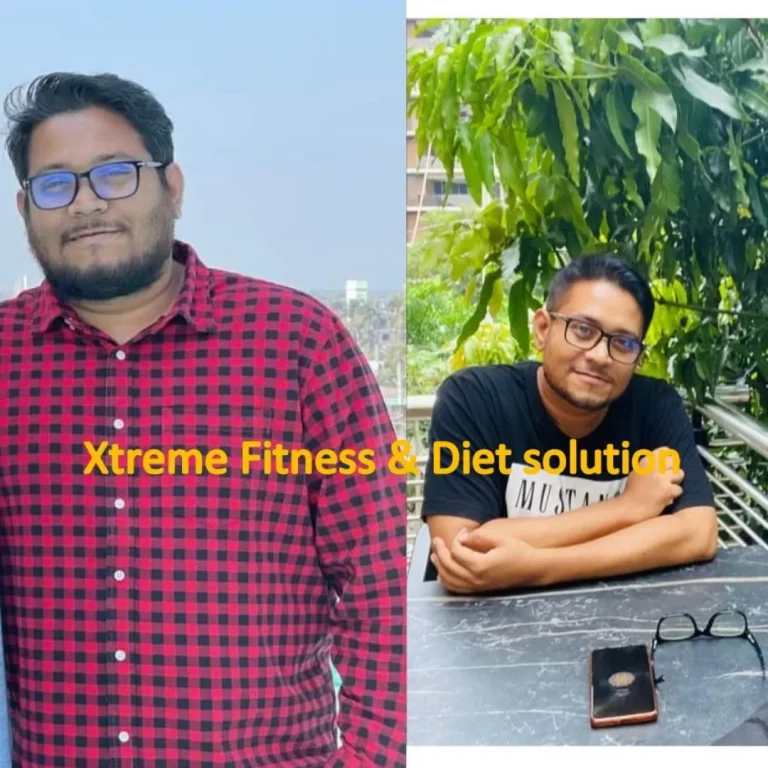 Before and after photo of an Xtreme Fitness & Diet Solution client