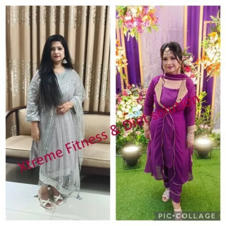 Before and after photo of an Xtreme Fitness & Diet Solution client