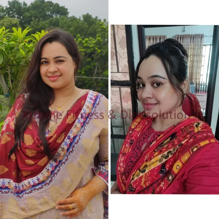 Before and after photo of an Xtreme Fitness & Diet Solution client