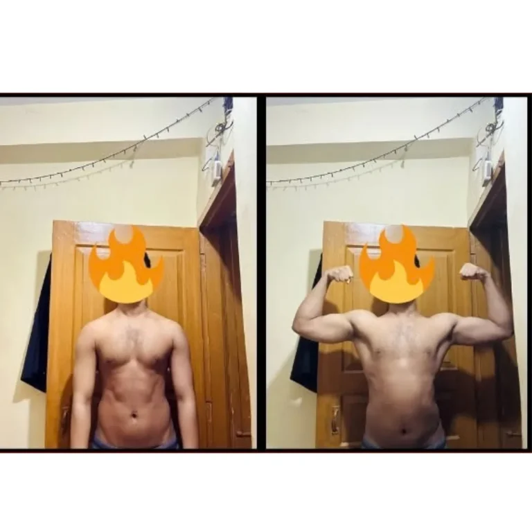 Before and after photo of an Xtreme Fitness & Diet Solution client