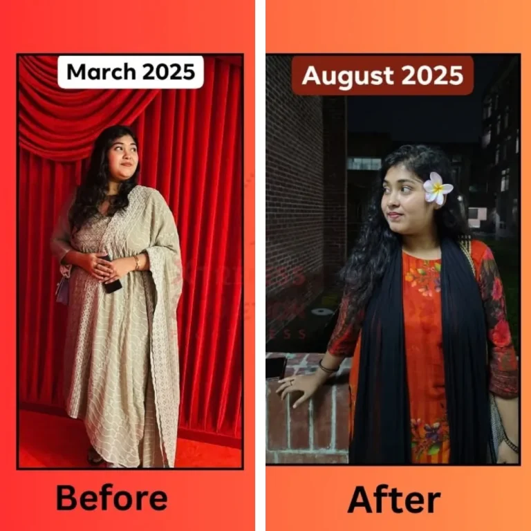 Before and after photo of an Xtreme Fitness & Diet Solution client — 5-month journey