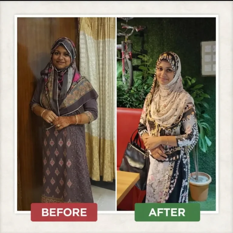 Before and after photo of an Xtreme Fitness & Diet Solution client